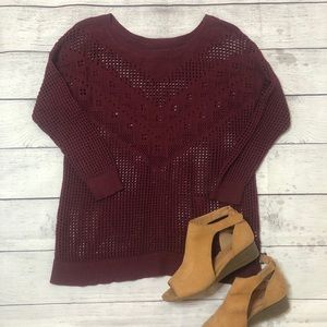 American Eagle Outfitters Maroon Sweater Size M